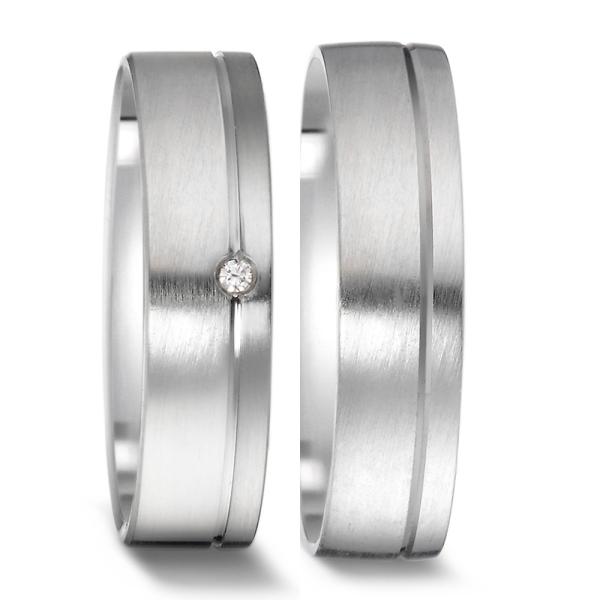 Weidner Trauringe Weissgold 62041 + 72041